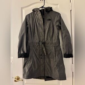 The North Face Women's Gray Hooded Rain Jacket XS